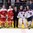 MINSK, BELARUS - MAY 20: Denmark's Jannik Hansen #36, Patrick Bjorkstrand #11 and Emil Kristensen #28 and Slovakia's Jan Laco #50, Michel Miklik #19 and Marek Daloga #8 are named Players of the Tournament for their teams during preliminary round action at the 2014 IIHF Ice Hockey World Championship. (Photo by Richard Wolowicz/HHOF-IIHF Images)

